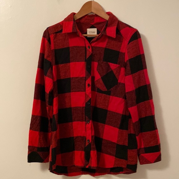 Ci Sono Tops - Gently Worn Women’s Size Large Red And Black Buffalo Plaid Ci Sono Flannel Shirt